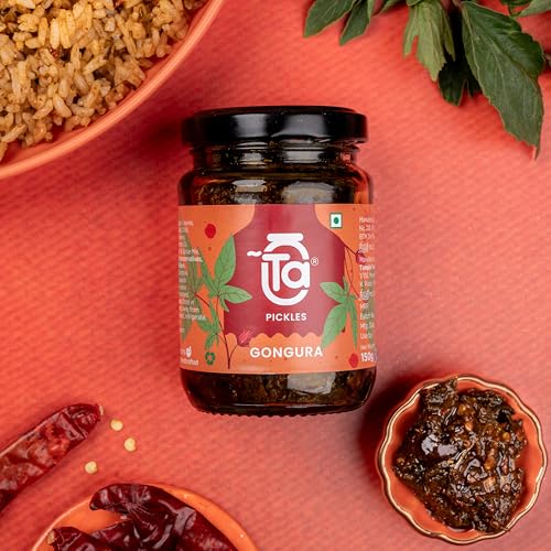 Image of Ta Gongura Pickle | 150g | Andhra Style Sorrel Leaves Achar | Cold Pressed Oil | No Preservatives | Traditional South Indian Pickle