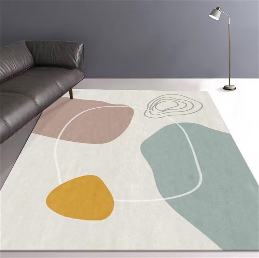 Tapis Arc en Ciel bleu 60x110cm salon moderne moderne fin