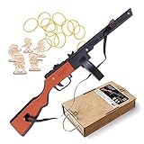 Arma Toys PPSch 41 Holzgewehr Miniaturmodell Sowjetische Maschinenpistole PPScha Spielzeug Gummiband Kinder Deko Scheibenschießen, 695 x 173 x 128 mm, (AT007K)