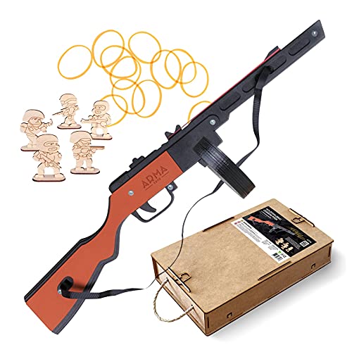 Arma Toys PPSch 41 Holzgewehr Miniaturmodell Sowjetische Maschinenpistole PPScha Spielzeug Gummiband Kinder Deko Scheibenschießen, 695 x 173 x 128 mm, (AT007K) Arma Toys PPSch 41 Holzgewehr Miniaturmodell Sowjetische Maschinenpistole PPScha Spielzeug Gummiband Kinder Deko Scheibenschießen, 695 x 173 x 128 mm, (AT007K)