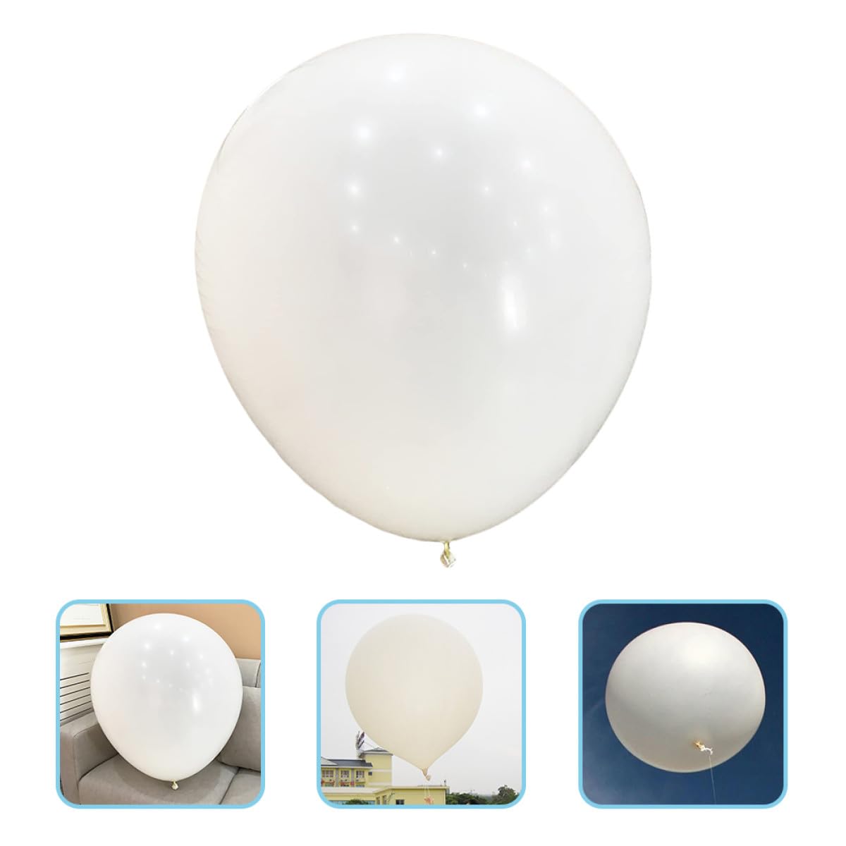 Großer Weißer Latexballon 120 Zoll Runder Riesen Wetterballon für Party und Eventdekoration Wetterbeständig mit Stabiler Oberfläche für Hochzeit Geburtstag und Feier