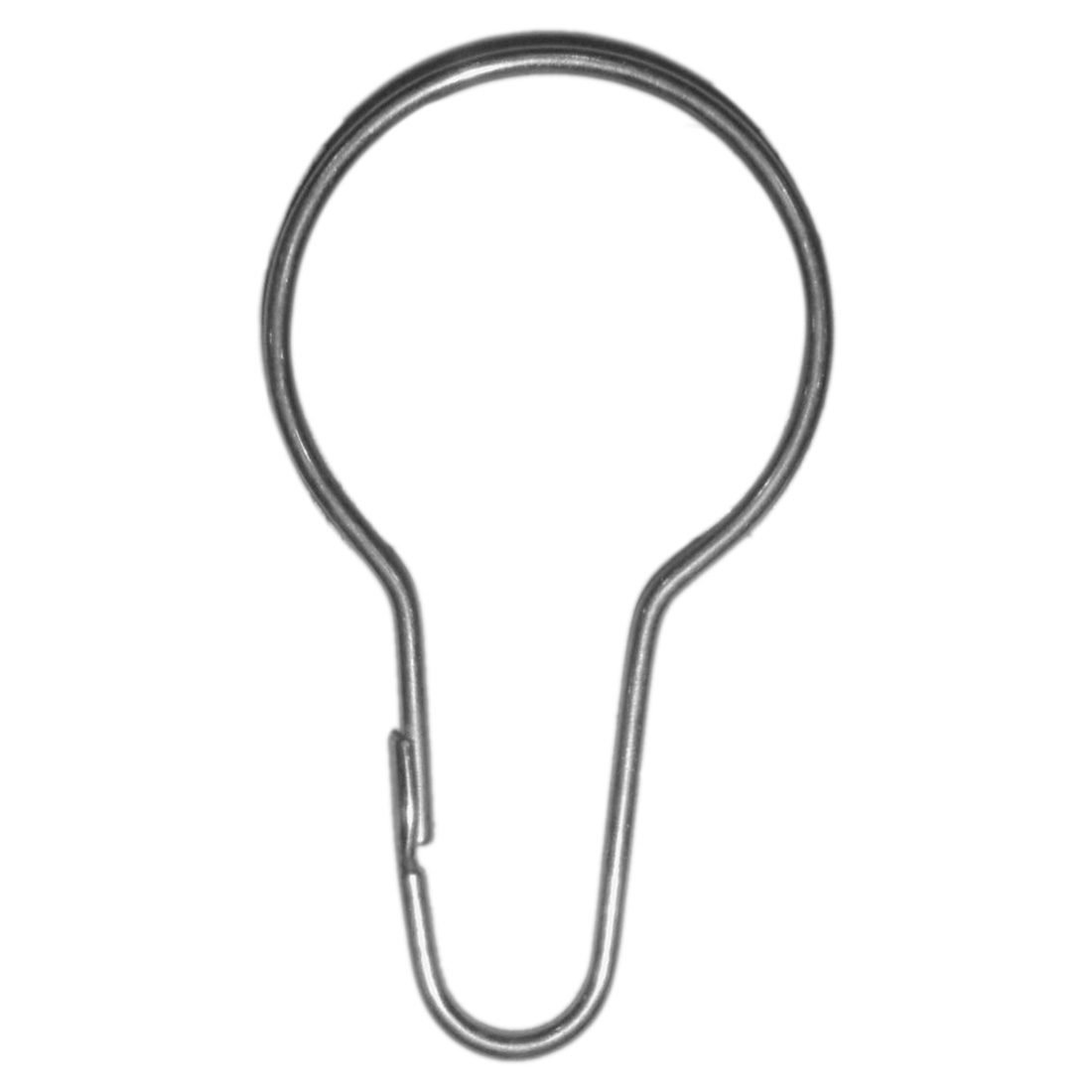 Fransande Silver Lot Of 100 Iron Shower Curtain Hooks Rings Pear Clips
