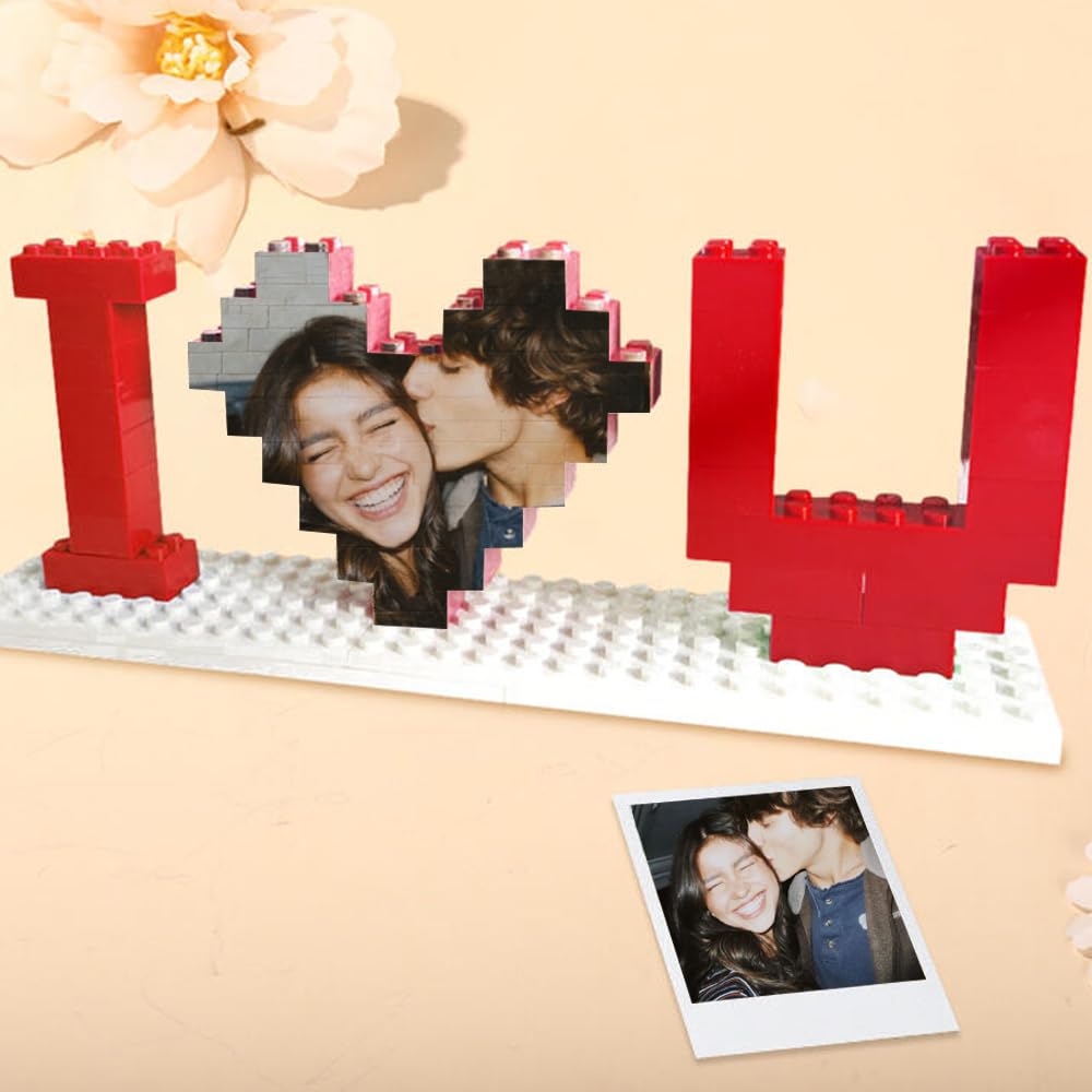 プレゼント╰(*´︶`*)╯♡Just for you Amazon.com: Personalized I Love You Brick Puzzles, Custom Building