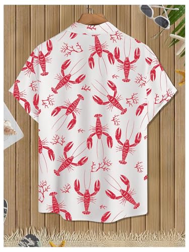 SHENHE Men's Hawaiian Shirt Short Sleeve Button Down Funny Printed Summer Beach Aloha Shirt2