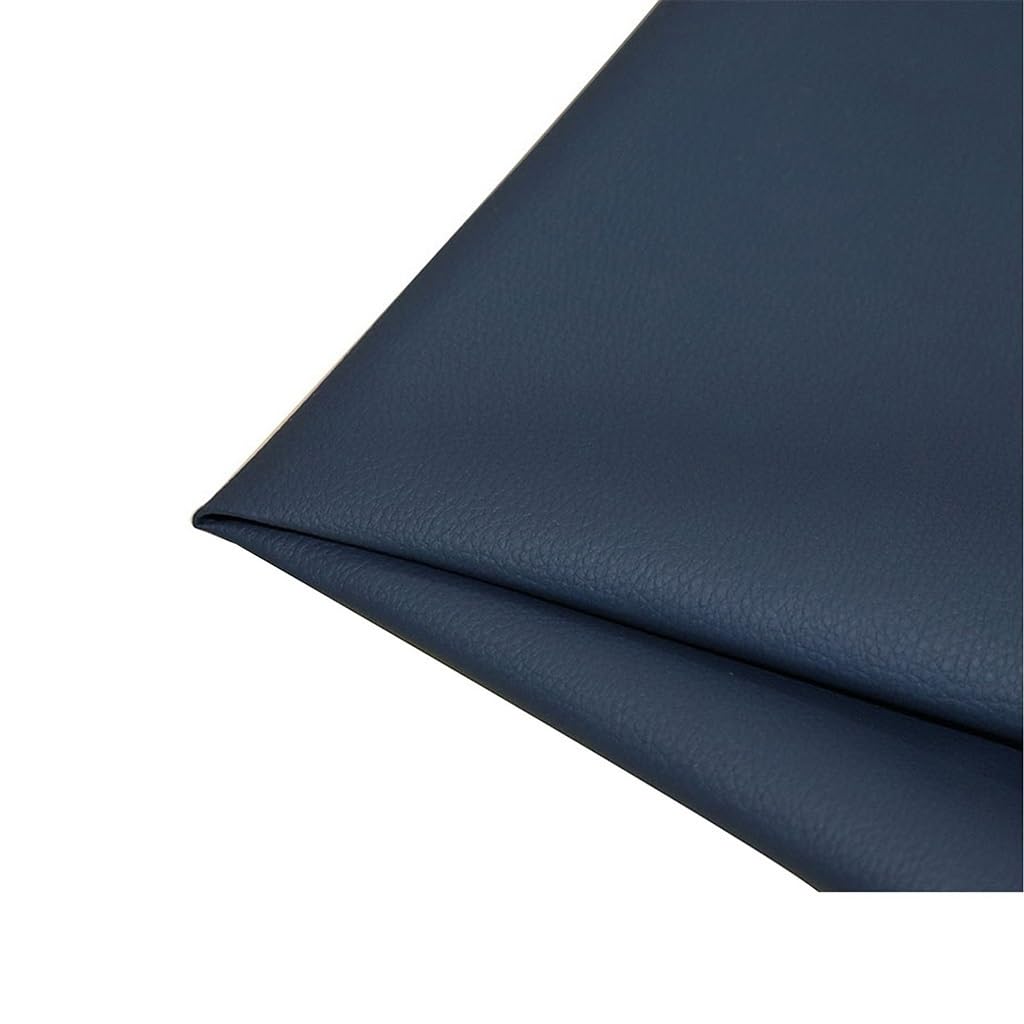 Sztuczna skóra tkanina skóra syntetyczna Litchi skórzana tkanina obicie materiał do tapicerki DIY rękodzieło, towar na metry x 160 cm szerokości (granatowy ,1,6 x 8m)