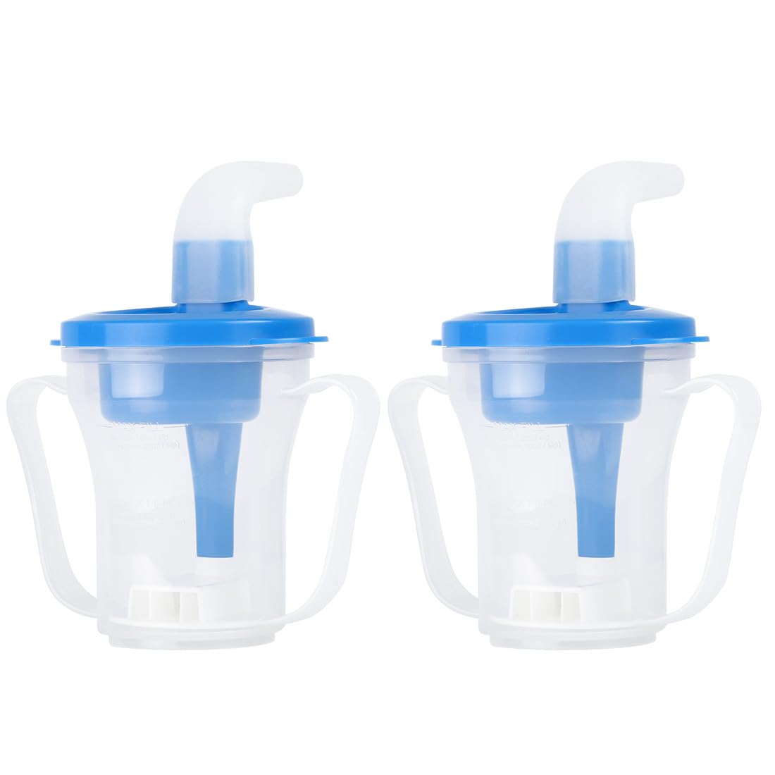 Dysphagia Regulating Drinking Cup for Swallowing and Disorders People,Dispenses 5cc, 10cc or 15cc of Liquid Each Time,No Thickener is Used.Helps to Prevent Choking（Blue-Pack of 2）