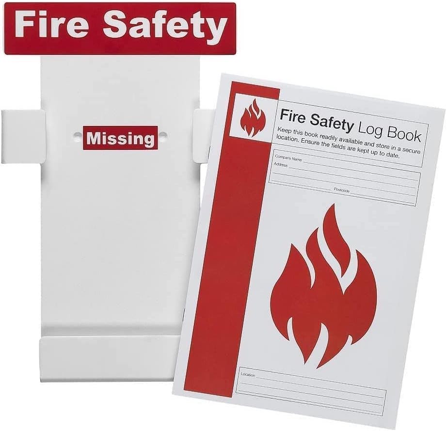 Safety First Aid Group Group Fire Safety Log Book Station with FREE Fire Safety Log Book, A4