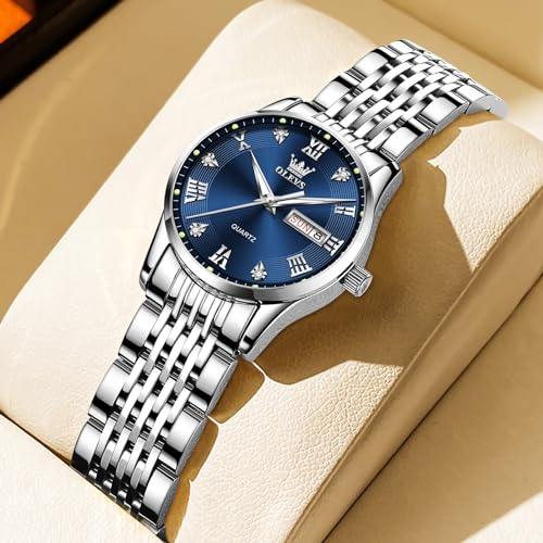 Image of OLEVS Luxury Ladies Watches,Women's Watch with Day and Date,Female Watch for Small Wrist,Gold Stainless Steel Watches for Women,Easy Read Ladies Wrist Watches Waterproof(Adjustable Strap