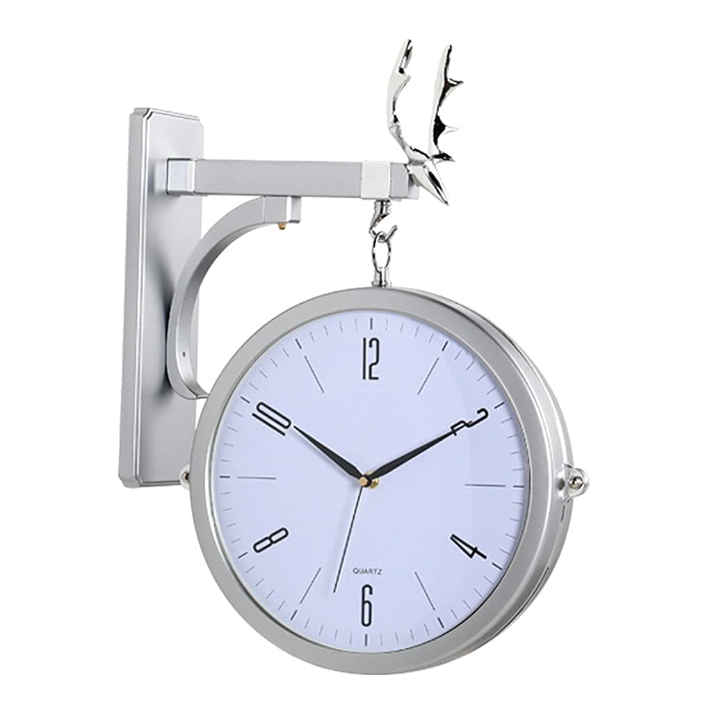 Horloge Murale Double Face Tête De Cerf Idéale pour Sublimer le Salon et la Chambre