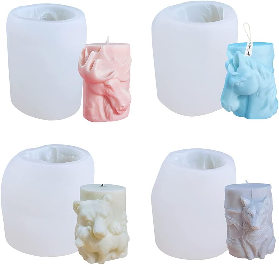3D Bear Elk Silicone Soap Mold Candle Making Mould Fondant Candy Cake Chocolate Decorating DIY Baking Tool