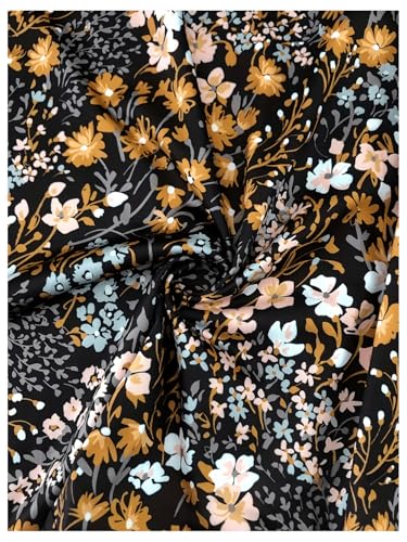 GORGLITTER Women's Plus Size Floral Boho Maxi Skirt Elastic High Waisted Ruffle A Line Flowy Renaissance Skirts3