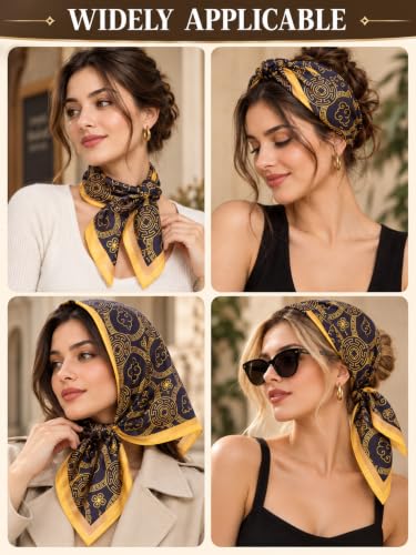 Image of Ravaiyaa - Attitude is everything Women Printed Silk Bandana 21 x 21 Inch Square Headband & Hair Wrap, Soft & Versatile | Fashion Neck Wrap