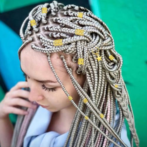 Ornaland 270 piezas adornos para trenzas de cabello dorados en formas mixtas miniatura 5