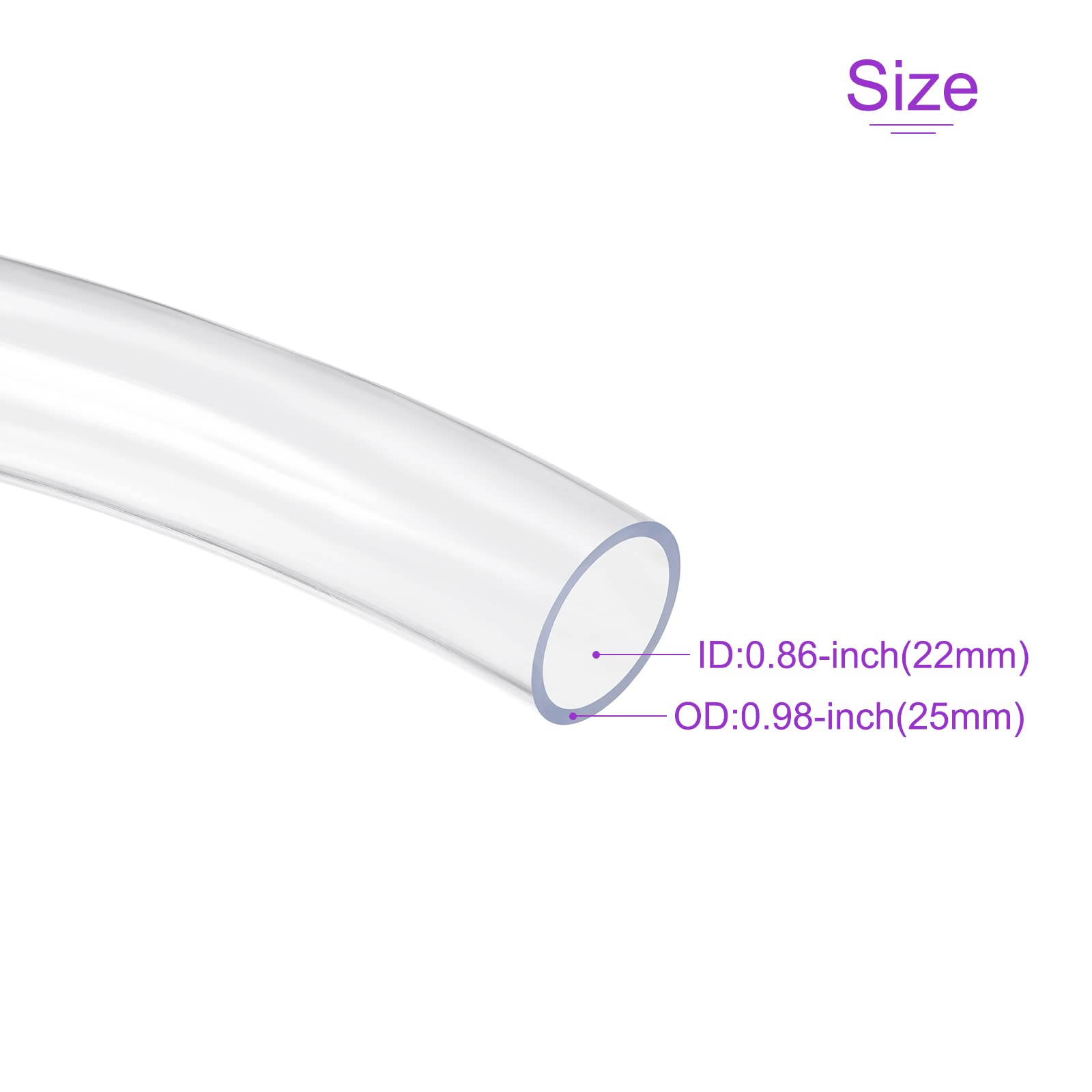 DMiotech Tube PVC Transparent 22x25mm Flex Eau Air Huile 1m