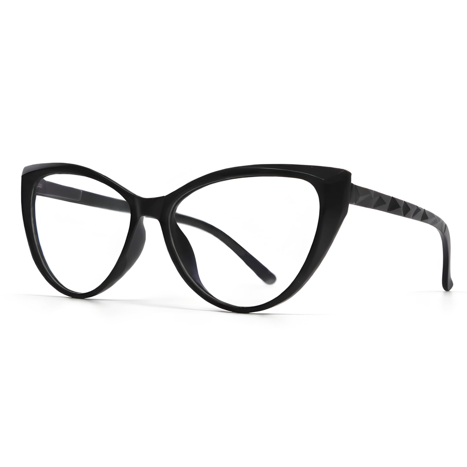 Blue Light Blocking Cat Eye Glasses for Women Transparent Grey Frame Anti UV Protection Zero Power Computer Glasses Lightweight Optical Frame (LIGHT BROWN)-image-3