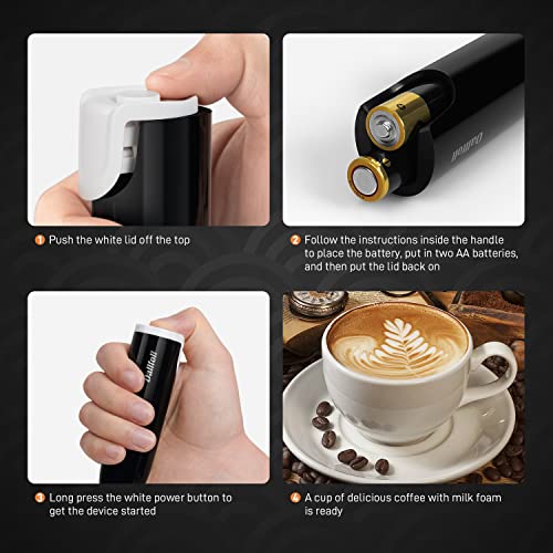 image for Milk Frother Handheld for Coffee, Dallfoll Battery Operated Electric F