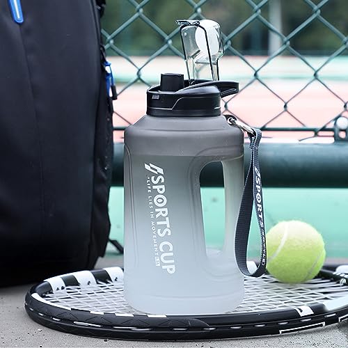 Gradient Gray Big Water Bottle, 50oz / 1.5 Liter Sports Water Bottle - Image 4