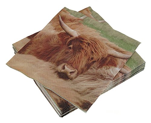 Preisvergleich Produktbild Glen Appin 3-lagige Papierservietten von Scotland Highland Cow Coo