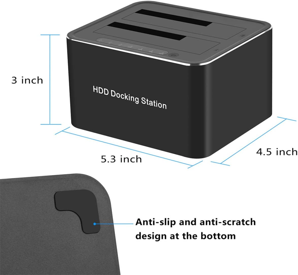 Lurrose Hard Disk Dock Offline Clone Function for Ssd USB External Dock Reader Supports Uasp Compatible to Storage