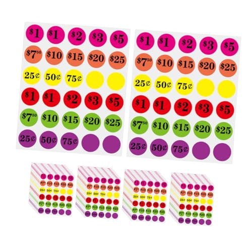 VILLFUL 6 Pack Round Name Tag Stickers Sale Stickers for Stores Supermarket Garage Easy