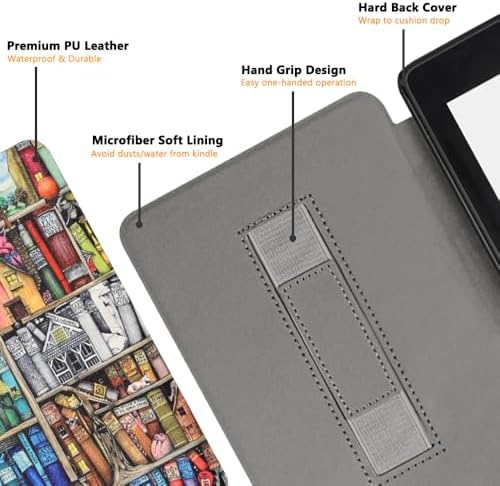SCSVPN Case for 7'' All-New Kindle Paperwhite 12th Generation and Kindle Colorsoft Signature Edition 2024 Release - Lightweight Premium PU Leather Protective Cover with Hand Strap, Auto Wake/Sleep - 5