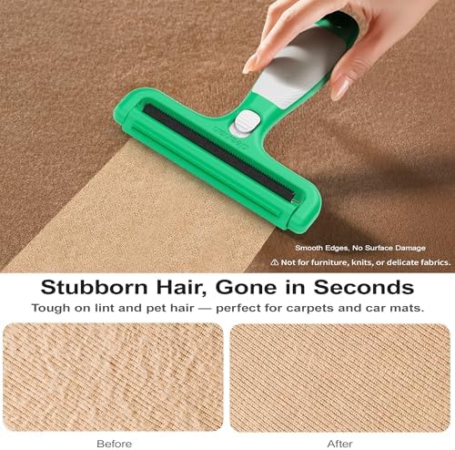 4-in-1 Pet Hair Remover & Lint Tool, Reusable Carpet Cleaner for Dog & Cat Fur - Safe for Couch, Clothes, Rugs & Car Mats - Portable Detailer with 4 Modes for Deep Cleaning & Delicate Fabrics — view 2