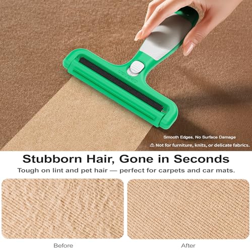 4-in-1 Tierhaarentferner & Katzenhaarentferner, Fusselrolle Tierhaare Alternative für Teppich, Sofa & Kleidung - Wiederverwendbarer Hundehaare Entferner, Schonend für Stoffe, Auto & Möbel