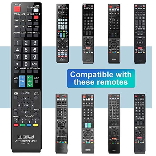 Gvirtue Universal Remote Control Compatible Replacement For Sharp Aquos Smart Tv/ Hdtv/ 3D/ Lcd/ Led, Gb004Wjsa Ga935Wjsa Gb004Wjsa Gj221-C Gb118Wjsa #TOP1