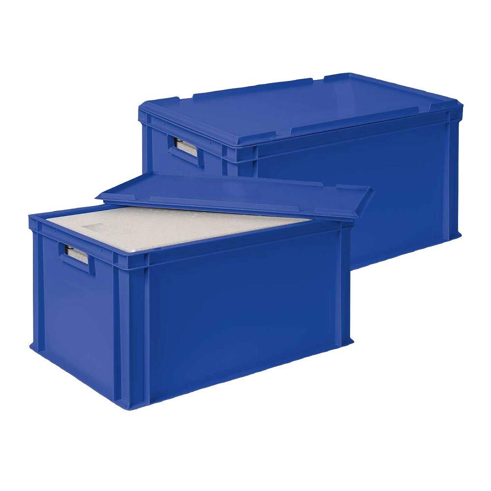 BRB Set, 2x 31,6 Liter Thermobox aus EPS in Eurobox 600x400, blau, mit Deckel
