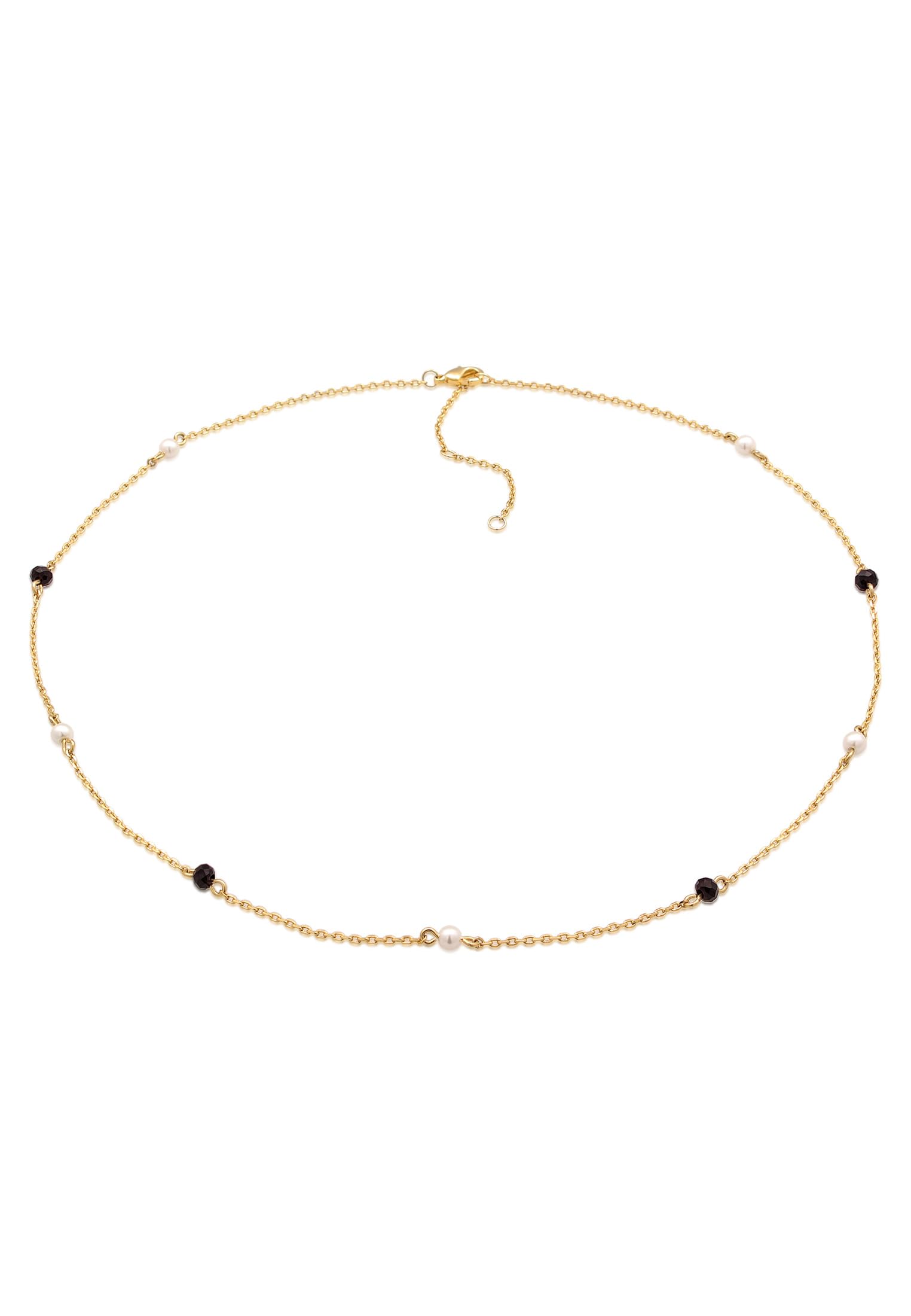 Elli Necklace Ladies Glass Beads Filigree Gold Coloured with Crystals