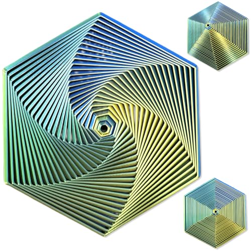 Echehi Gradient Fractal Fidget Hexagons für Kinder und Erwachsene, 3D Spiral Design zur Linderung von Angstzuständen, Antistress Spielzeug. Farbverlauf Grün