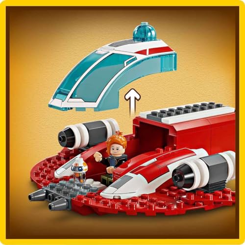 Star Wars The Crimson Firehawk, Starter Set con Astronave Giocattolo Costruibile, Veicolo Speeder Bike e 3 Personaggi, Idea Regalo di Compleanno per Bambini e Bambine da 4 Anni in su 75384 - Lego - Immagine 1