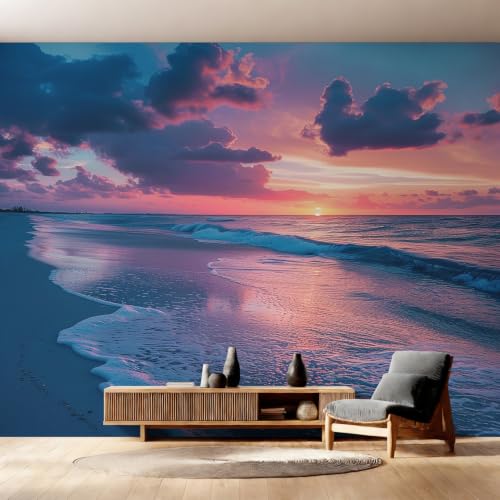 Fresque murale 500x350 cm coucher de soleil océanique premium - 3