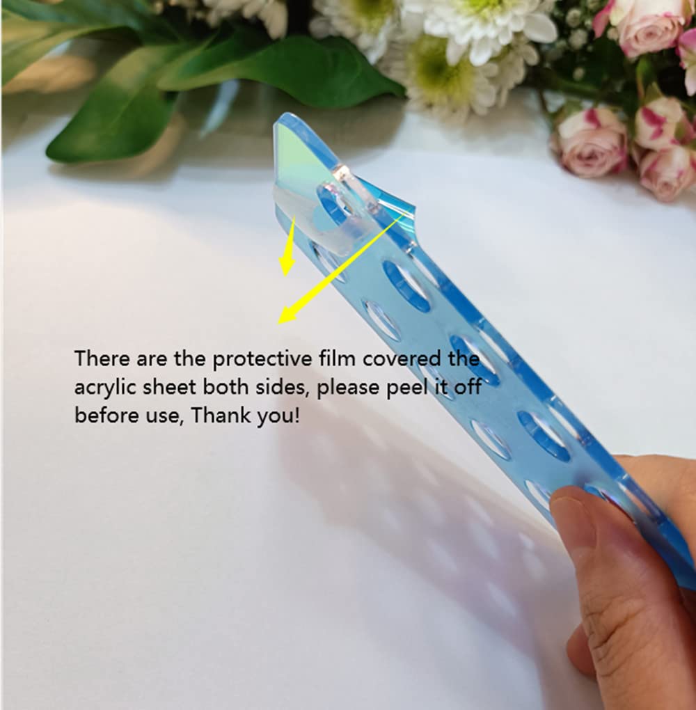 Set of 2 Acrylic Round Hole Thread Drop Floss Organiser for Cross stitch, Embroidery and Tapestry Threads (Rainbow)