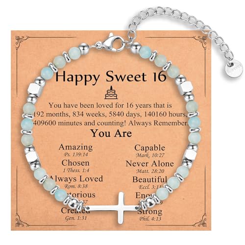 Image of Religious Cross Bracelet for Women Girls, Christian Gifts for Daughter Granddaughter Sister in Christ Friend Niece on Birthday Christmas Easter Valentines Day Graduation