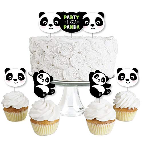 Big Dot of Happiness Party Like a Panda Bear - Dessert Cupcake Toppers - Baby Shower, Birthday Party Clear Treat Picks - Set of 24
