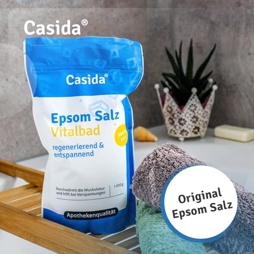 Epsom Salz Vitalbad - Magnesium zum Baden - 1000 g - Original Epsom Salz - Ideal für Voll- und Fußbäder - Epsom Salz aus der Apotheke