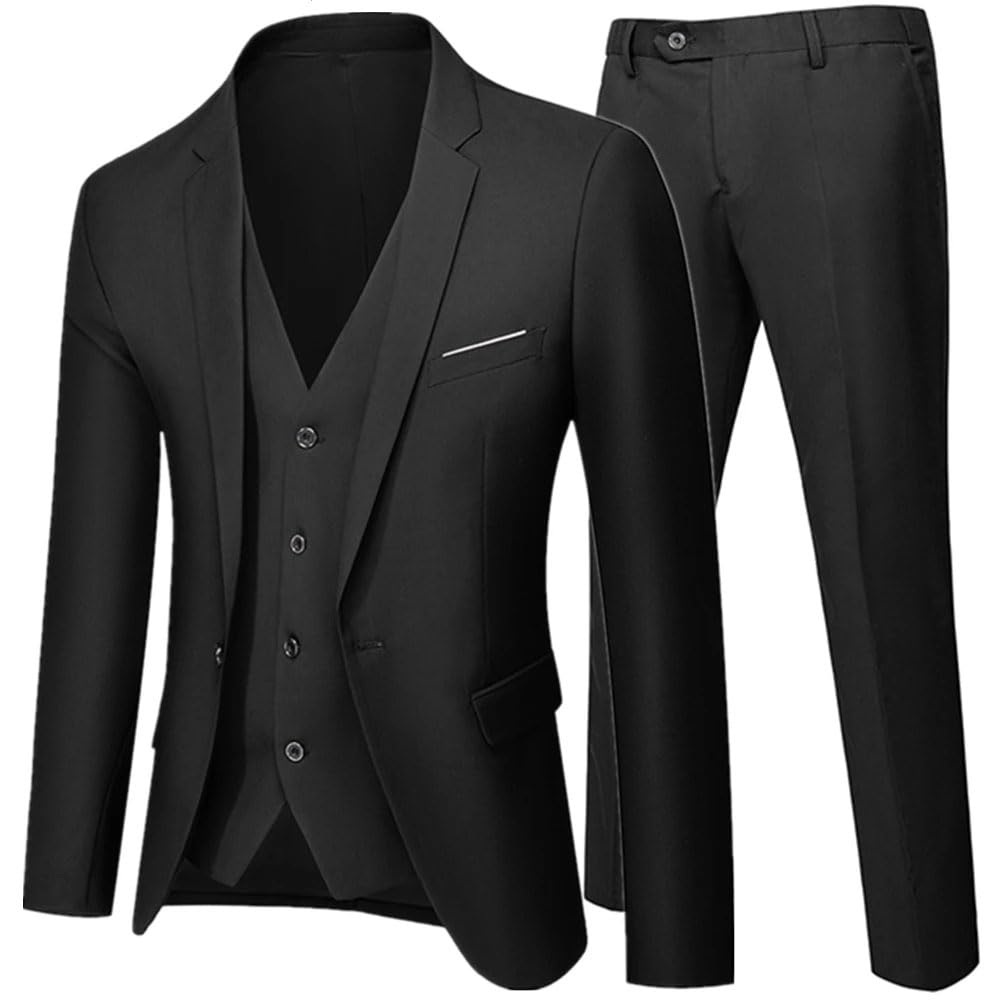 Uomini Matrimonio 3 Pezzi Pantaloni Gilet Grandi Dimensioni Vestito Professionale 3 Pz Set Giacche Pantaloni Gilet Abiti