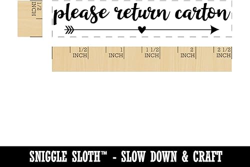 Miniatura 2 de Please Return - Caja de cartón con bonito sello de goma rectangular de flecha para sellar manualidades, 2.50 pulgadas, pequeño