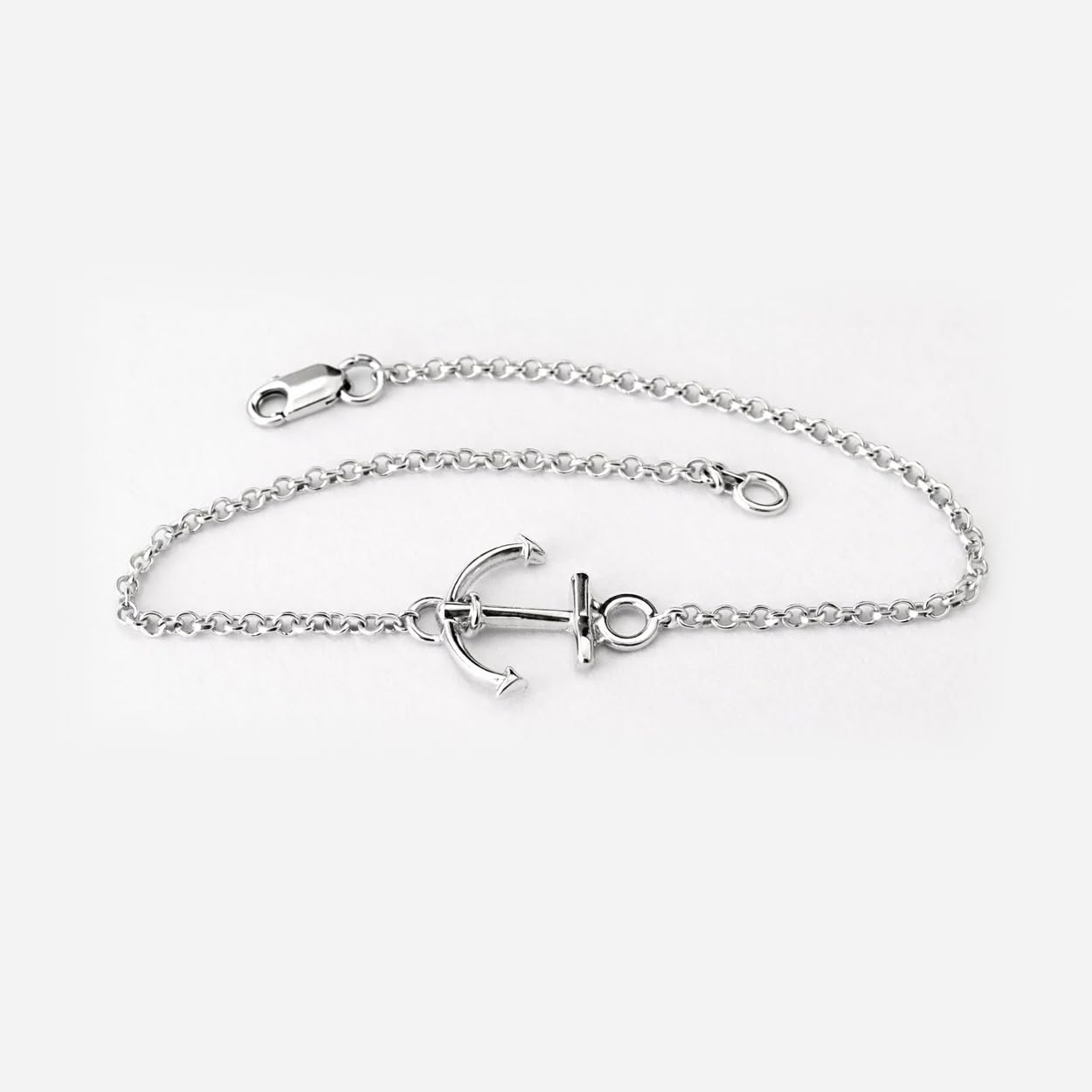Sovats 925 Sterling Silber Anker Armband für Damen, Maritimer Nautik Schmuck, Minimalistisches Ozean Kettenarmband, Karabinerverschluss