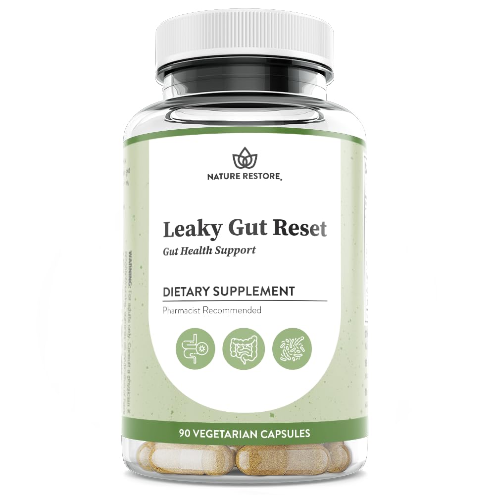 Nature Restore Marshmallow Root & L-Glutamine Gut Health Supplement. Advanced GI Barrier, Leaky Gut & Tight Junction Support – Soothing Acid Reflux, GERD & Bloating Comfort Tonic