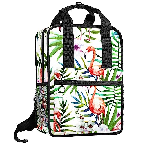 Sac à dos pour garçons cartable tropical flamants roses avec bretelles réglables enfant