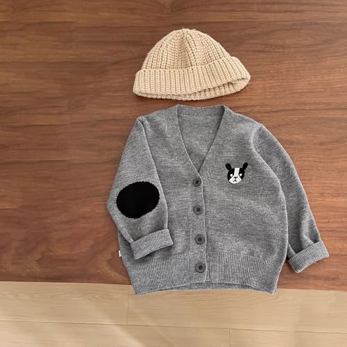 Baby Boys Girls V-Neck Cardigan Animal Embroidery Solid Color Loose Sweater Button Closed Casual Cardigan Outfits2