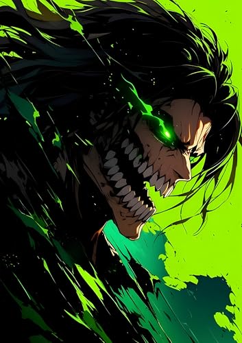 Image of NIJUKA Anime Printed A4 Size Metal sheet Poster For Home And Room Decoration | For Anime Art Fans Boys And Girls (Fanart Attack Titan)