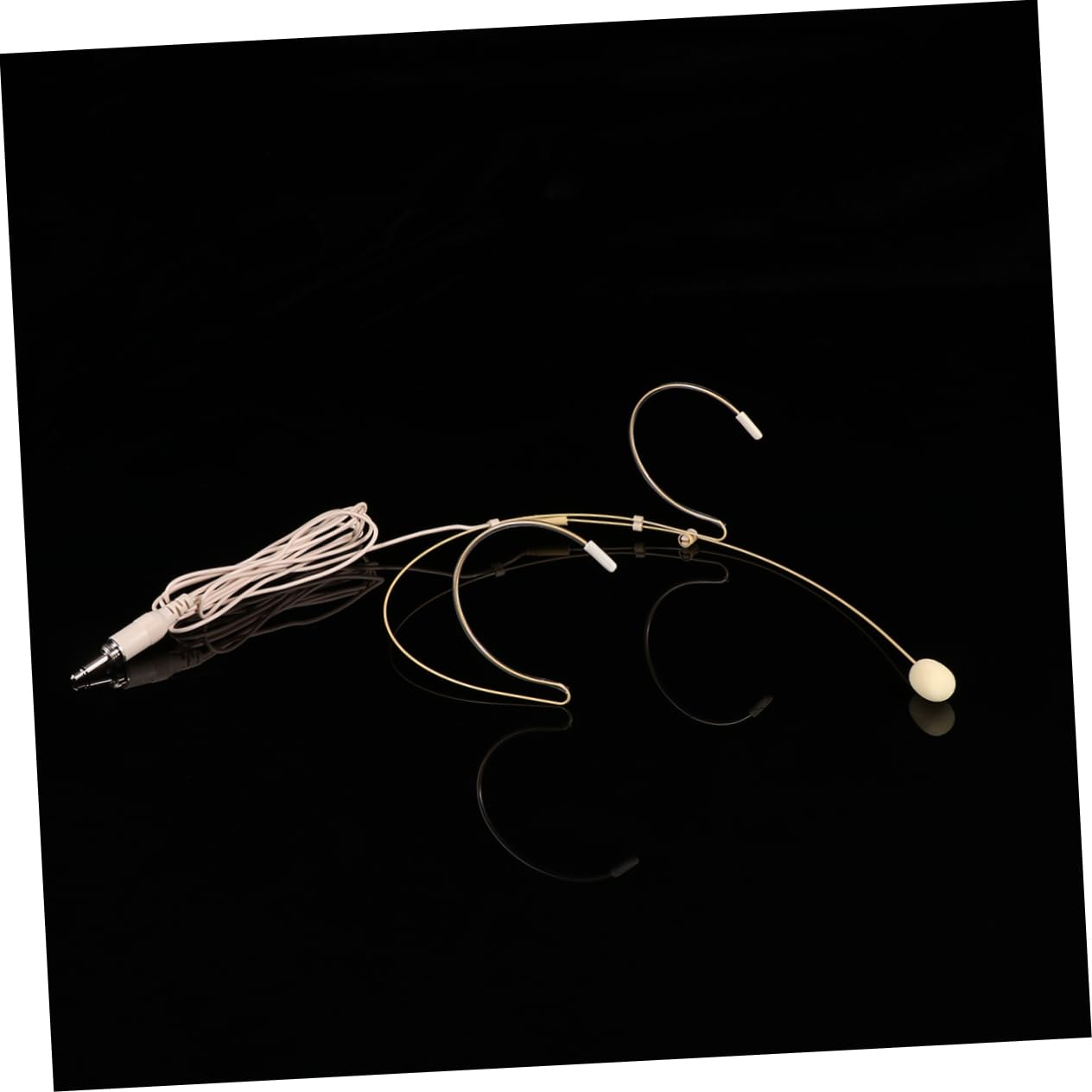 ifundom Wired Headset Microphone with Vocal Condenser Mic for Teaching Lectures and Comfortable Over Ear Design Portable and Flexible for Easy Use Beige