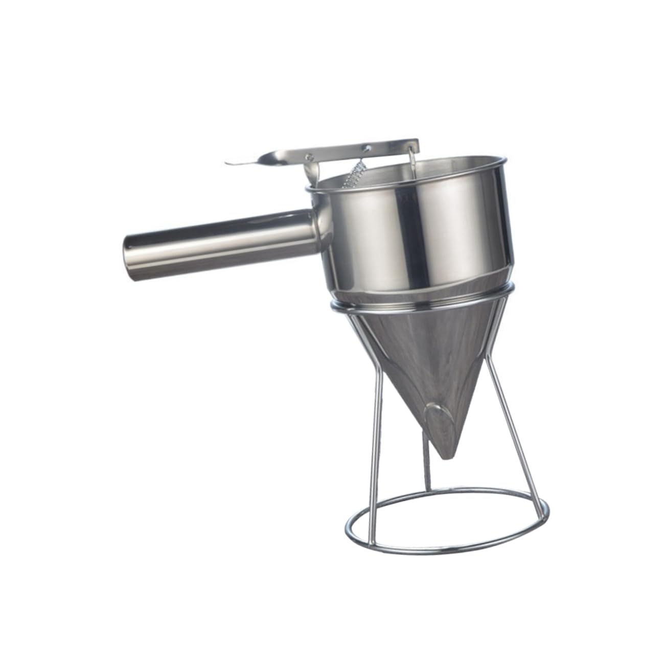 Embudo Cónico de Acero Inoxidable para Panqueques y Bolas de Marisco