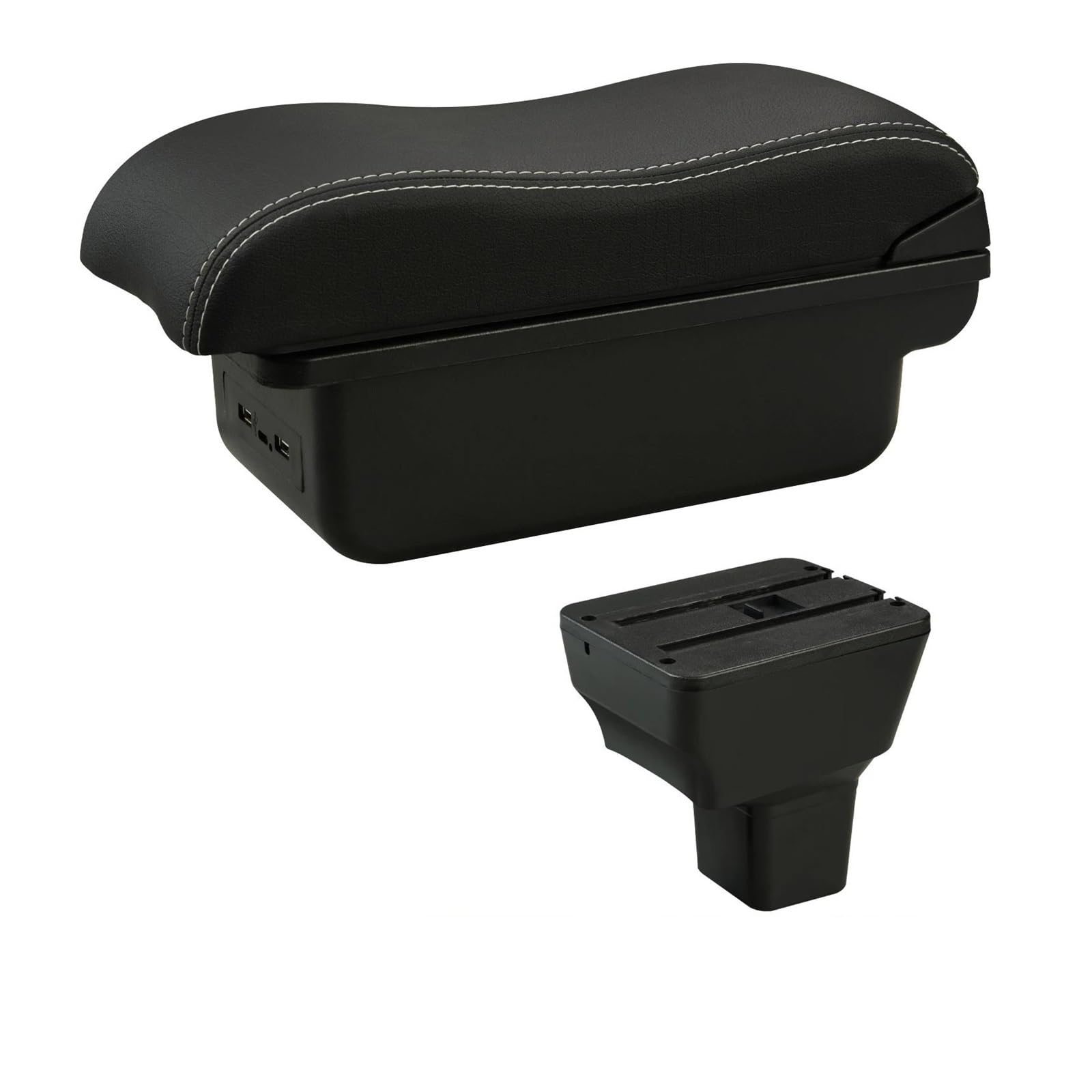 REOKIP Car Armrest Box Center Storage Box For Nissan For Kicks 2016 2017 2018 2019 2020 2021 Car Arm Rest Box(C3 White Line USB)
