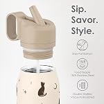 SANDJEST Cat Stainless Steel Water Bottle with Twist Lid 20oz, Travel Insulated Water Bottles for Sports & Gym, Gift for Women Girls Friends Pet Lovers Cat Moms Birthday Christmas