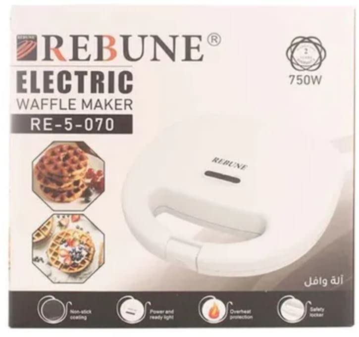 ريبون ماكينة صنع الوافل الكهربائية 750 وات RE-5-070 أبيض