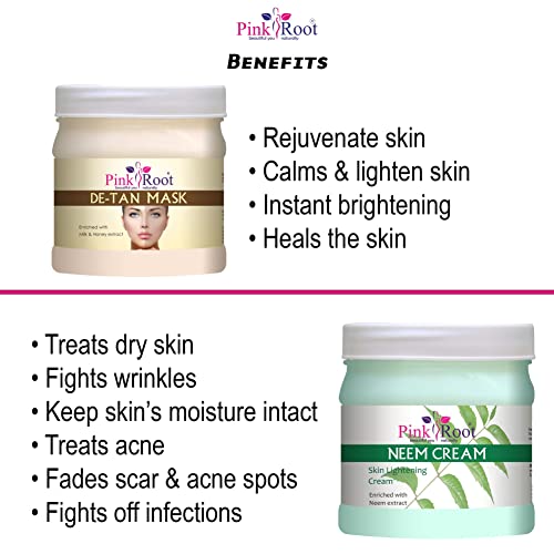 Image of Pink Root De-Tan Mask 500gm with Neem Cream 500gm